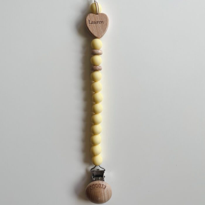 Personalized pacifier clip Custard