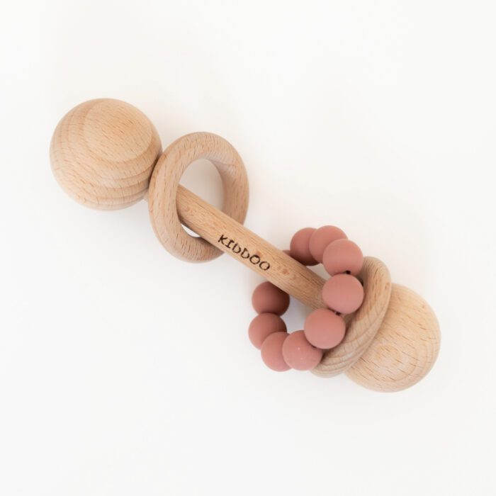 Wooden rattle Ash pink