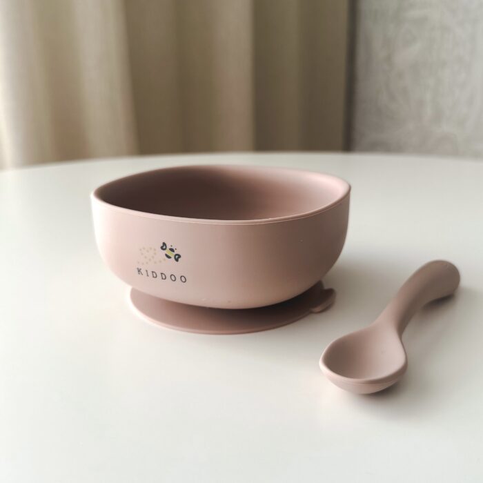 Bowl and spoon Light pink