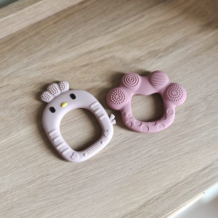 Teether set light pink chick