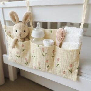 Ökoloogiline vooditasku: Nutikas voodikorraldaja beebile (mustriga)